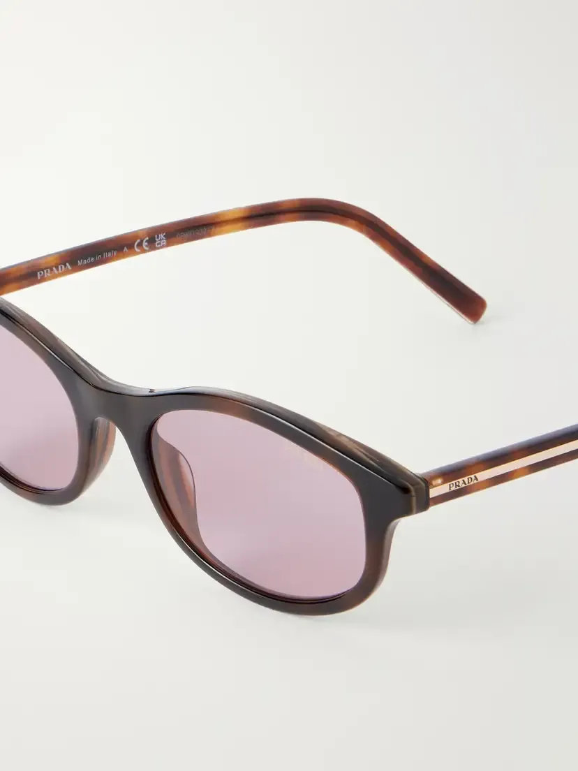 PRADA EYEWEAR Round-frame Tortoiseshell Acetate Sunglasses | Thumbnail 4 PRADA EYEWEAR Round-frame Tortoiseshell Acetate Sunglasses | Thumbnail 4