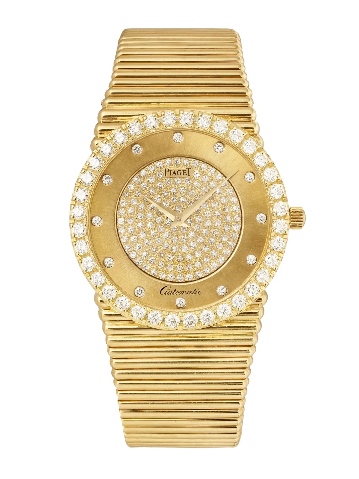 Stephanie Windsor + Piaget Vintage 1990 Emperador Automatic 18-karat Gold Diamond Watch, Ref. 12336c510 (7.2” Wrist)