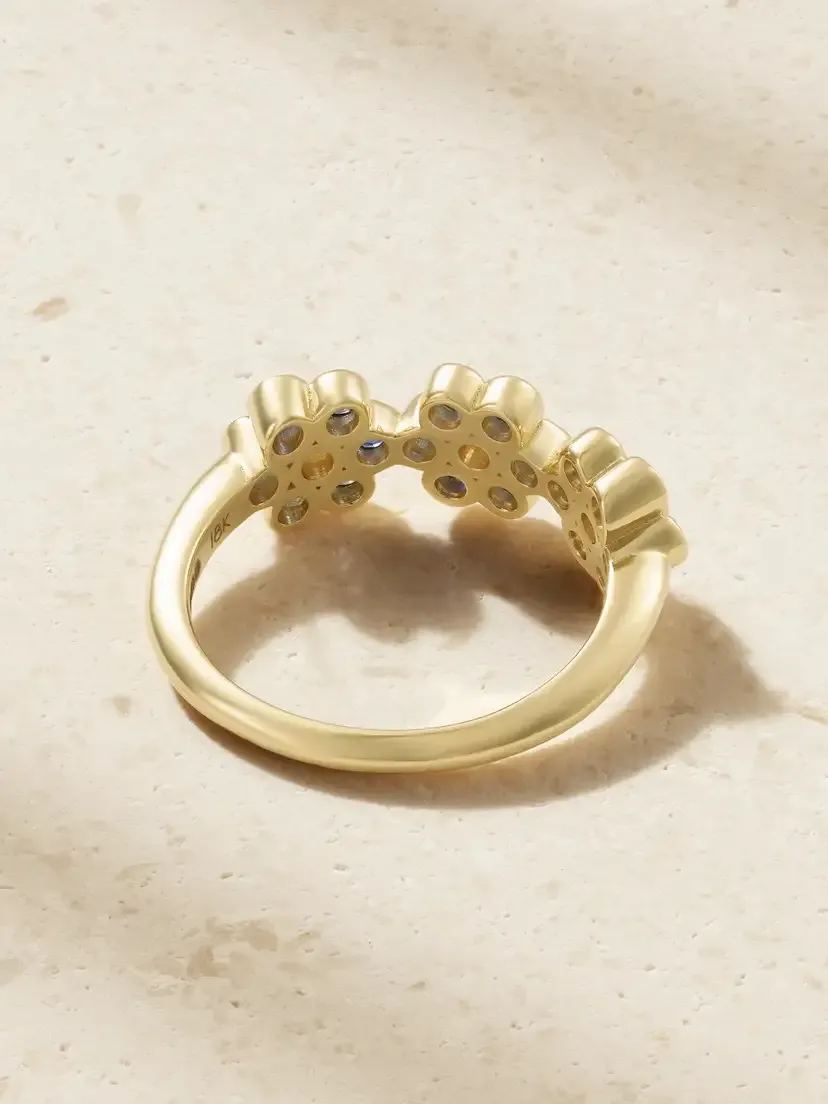 Anita Ko Triple Flora 18-karat Gold, Diamond And Sapphire Ring - Blue | Thumbnail 3 Anita Ko Triple Flora 18-karat Gold, Diamond And Sapphire Ring - Blue | Thumbnail 3