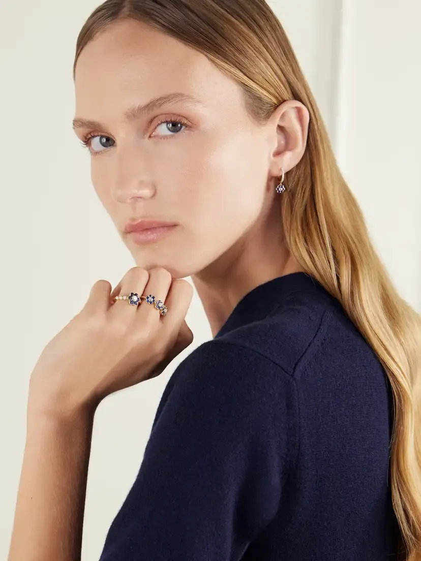 Anita Ko Triple Flora 18-karat Gold, Diamond And Sapphire Ring - Blue | Thumbnail 5 Anita Ko Triple Flora 18-karat Gold, Diamond And Sapphire Ring - Blue | Thumbnail 5