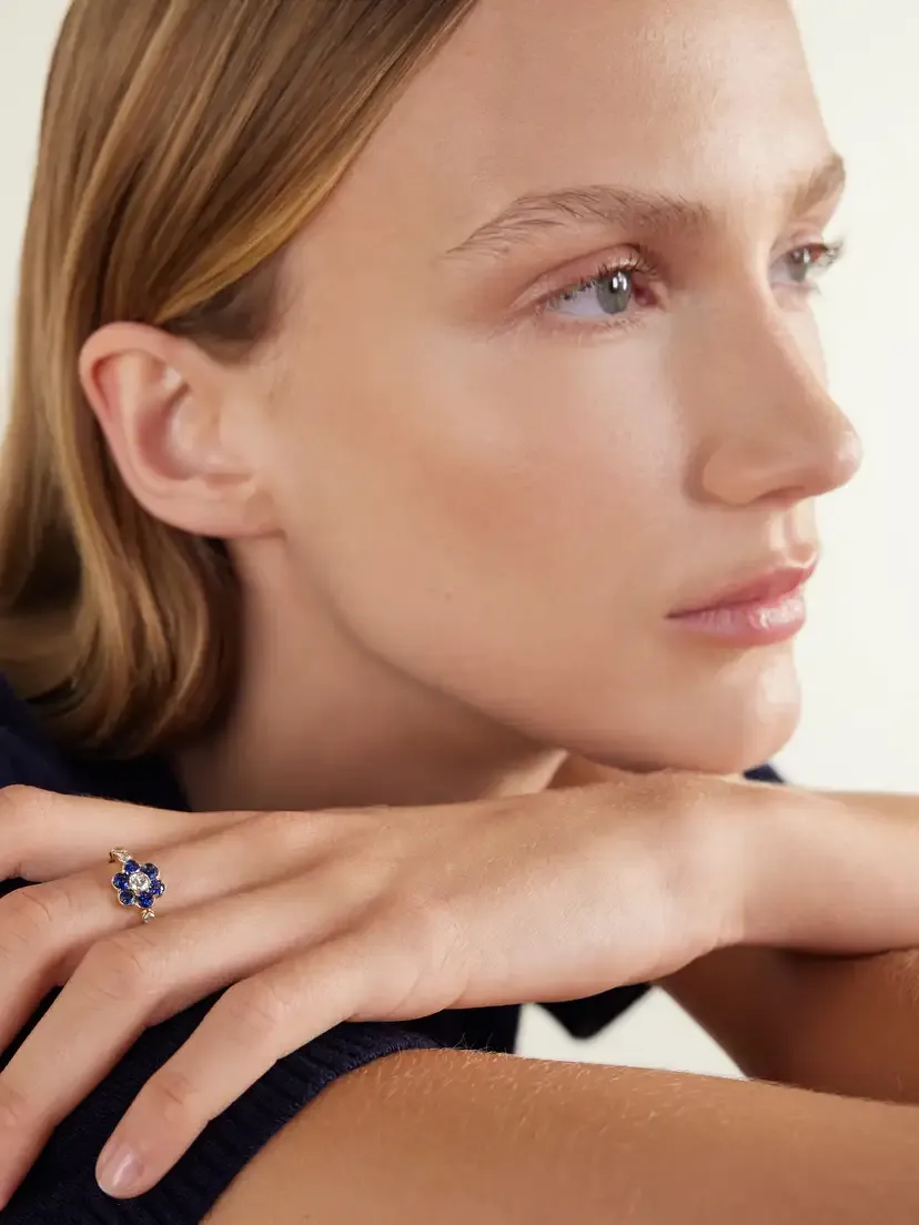 Anita Ko Flora 18-karat Gold, Diamond And Sapphire Ring - Blue | Thumbnail 2 Anita Ko Flora 18-karat Gold, Diamond And Sapphire Ring - Blue | Thumbnail 2