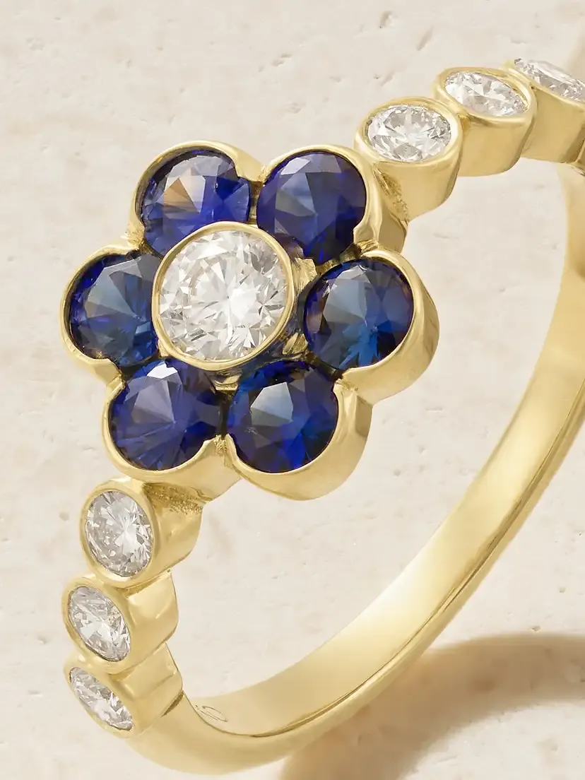 Anita Ko Flora 18-karat Gold, Diamond And Sapphire Ring - Blue | Thumbnail 4 Anita Ko Flora 18-karat Gold, Diamond And Sapphire Ring - Blue | Thumbnail 4