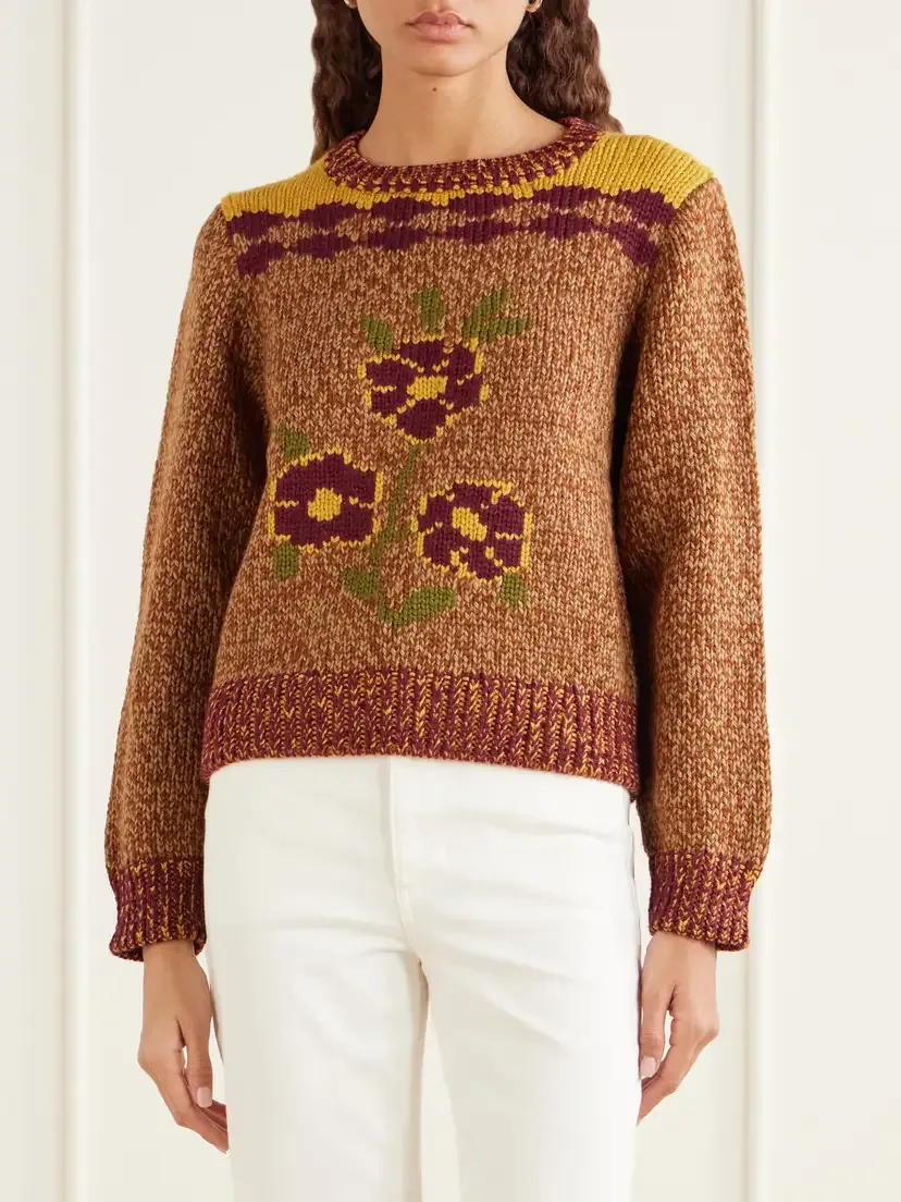 BODE Desert Rose Intarsia-knit Wool Sweater | Thumbnail 3 BODE Desert Rose Intarsia-knit Wool Sweater | Thumbnail 3