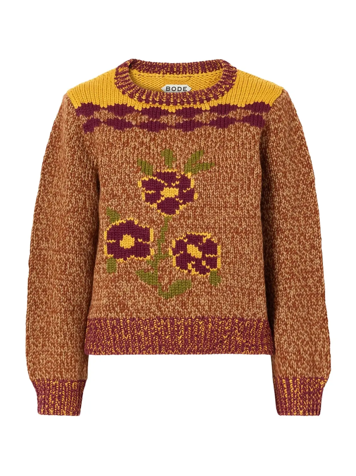 BODE Desert Rose Intarsia-knit Wool Sweater