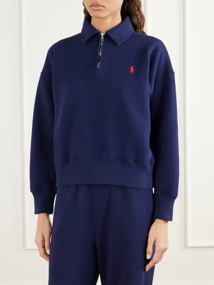 Polo Ralph Lauren Logo-embroidered Cotton-blend Jersey Half-zip Sweatshirt | Thumbnail 3 Polo Ralph Lauren Logo-embroidered Cotton-blend Jersey Half-zip Sweatshirt | Thumbnail 3