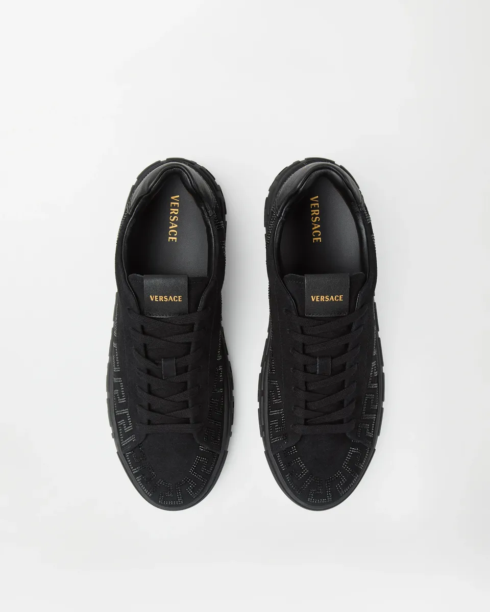 Versace Greca Embellished Suede Sneakers | Thumbnail 2 Versace Greca Embellished Suede Sneakers | Thumbnail 2