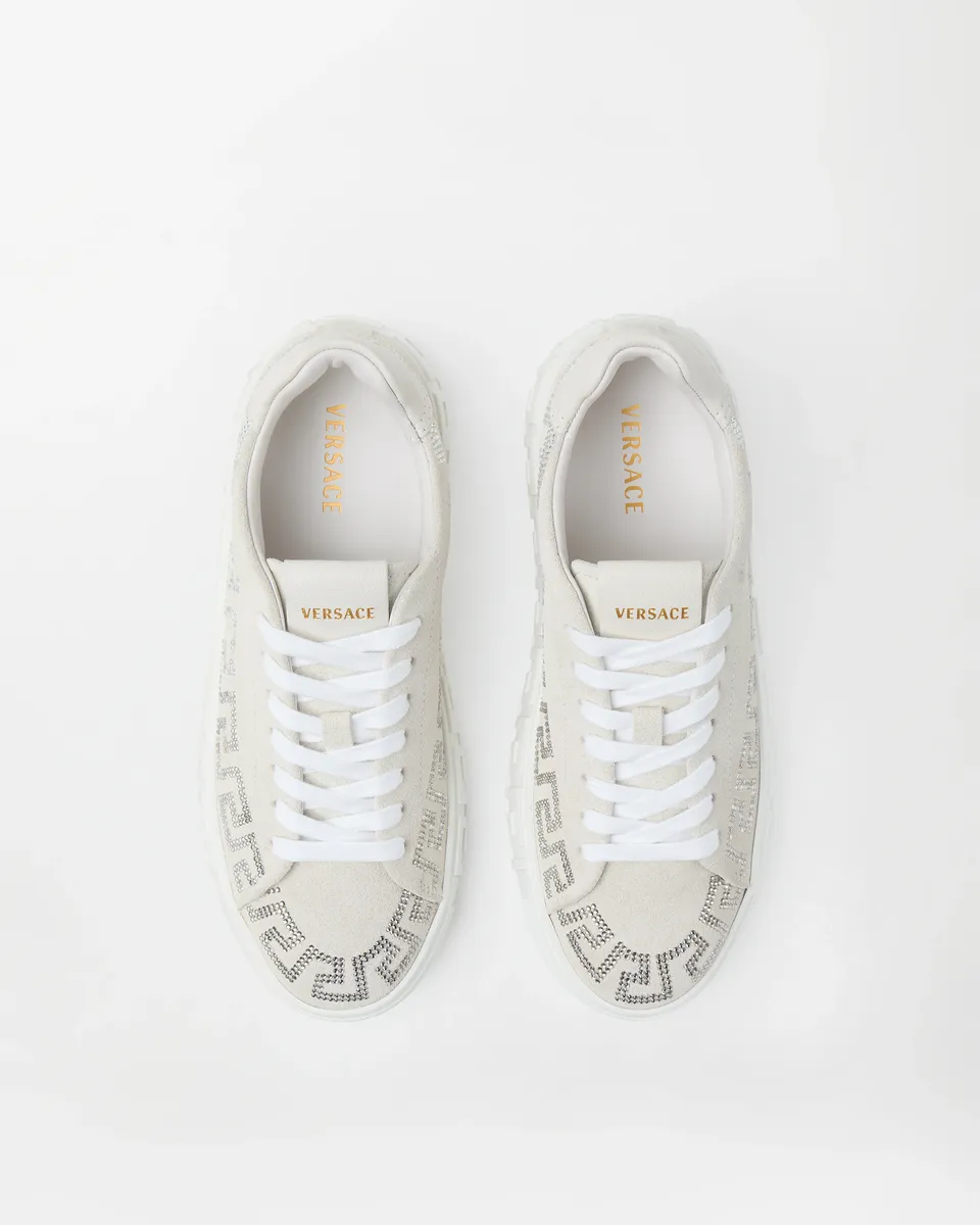 Versace Greca Embellished Suede Sneakers | Thumbnail 2 Versace Greca Embellished Suede Sneakers | Thumbnail 2