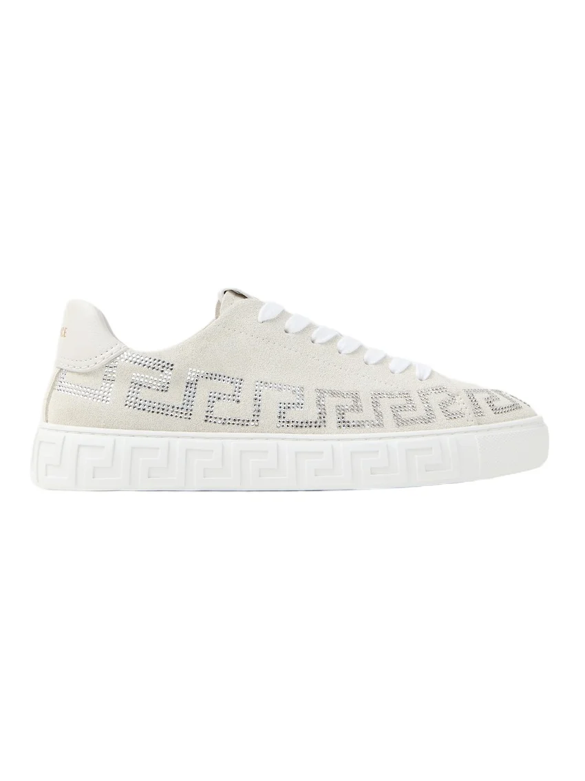 Greca Embellished Suede Sneakers Greca Embellished Suede Sneakers