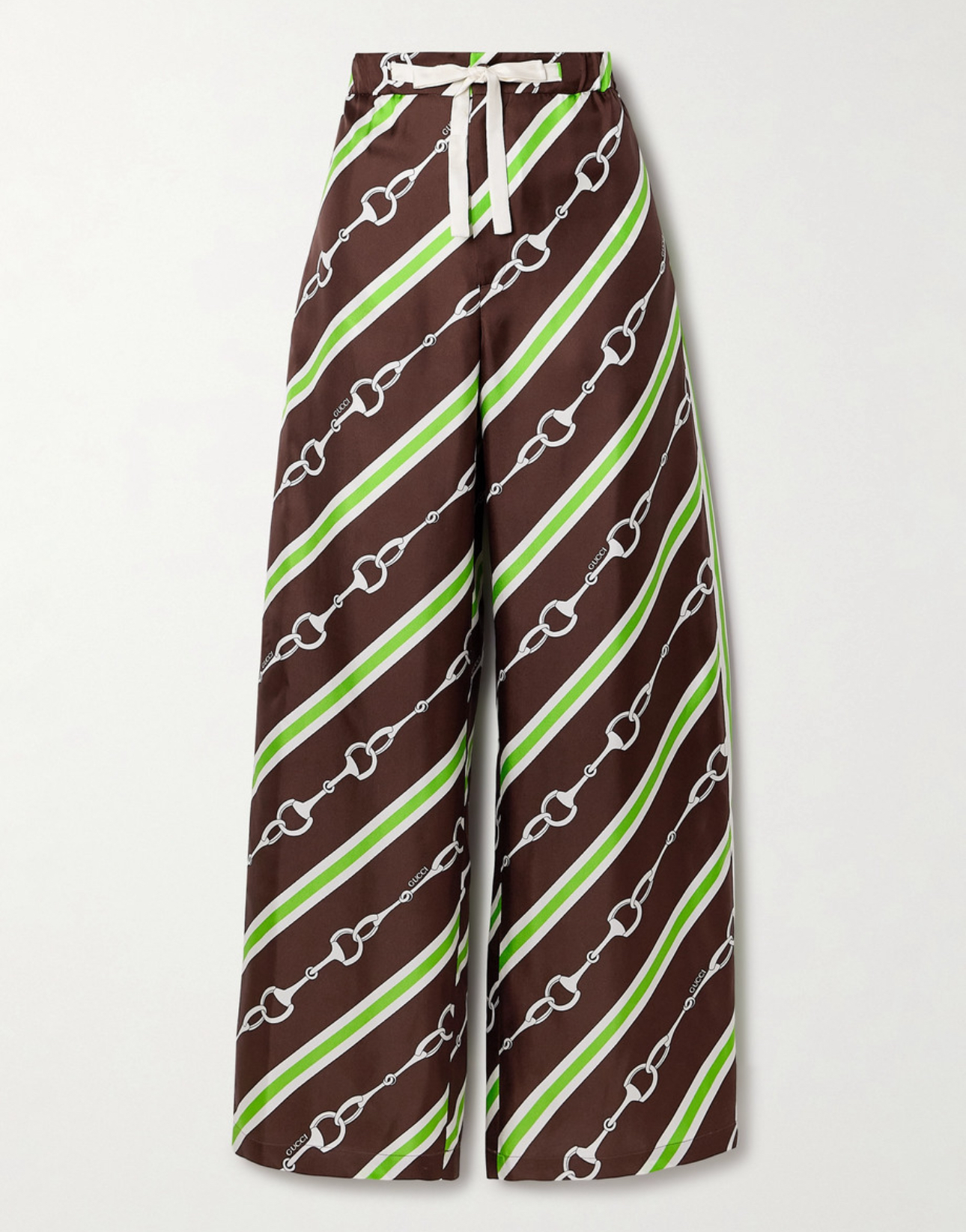 Gucci Printed Silk Twill Straight Leg Pants | Thumbnail 1 Gucci Printed Silk Twill Straight Leg Pants | Thumbnail 1
