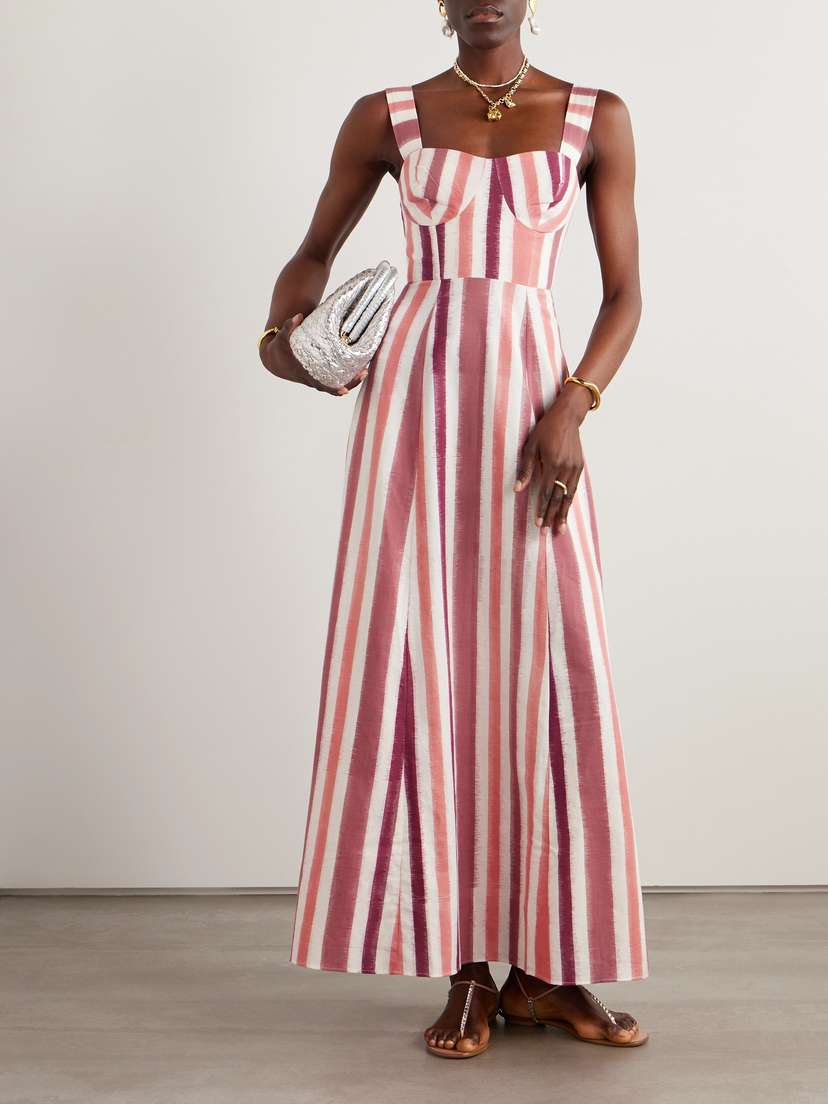 Emporio Sirenuse Azzurra Striped Cotton Maxi Dress | Thumbnail 2 Emporio Sirenuse Azzurra Striped Cotton Maxi Dress | Thumbnail 2