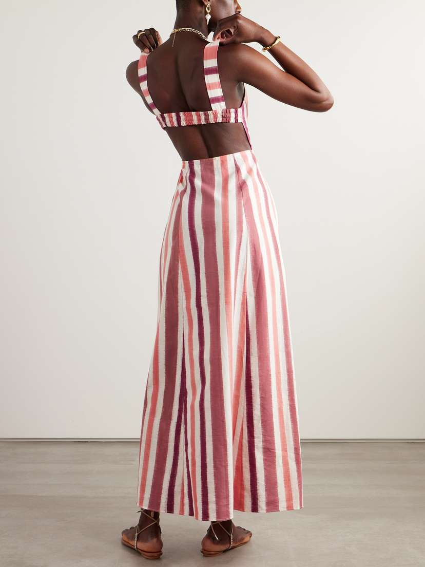 Emporio Sirenuse Azzurra Striped Cotton Maxi Dress | Thumbnail 3 Emporio Sirenuse Azzurra Striped Cotton Maxi Dress | Thumbnail 3