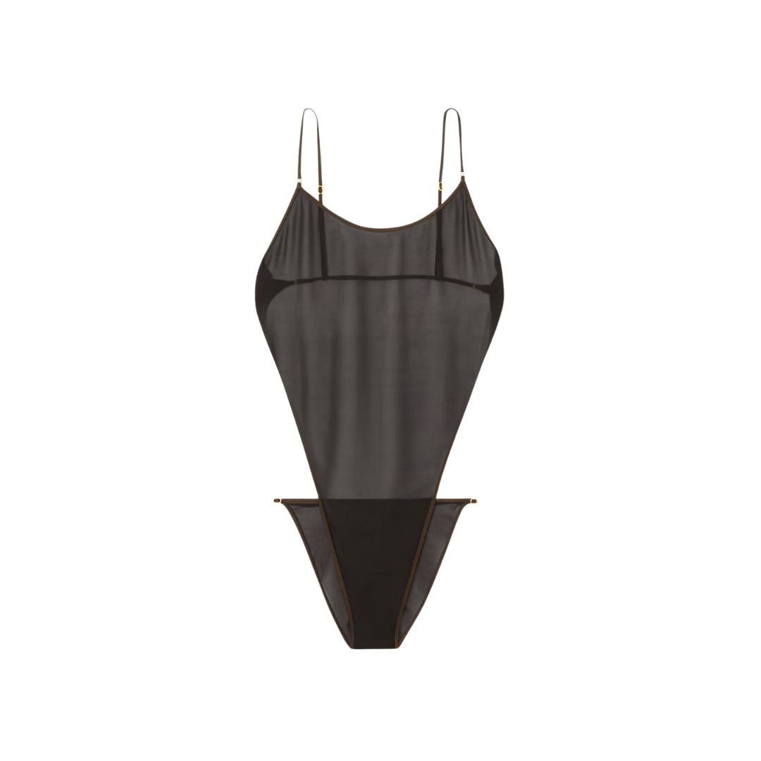 Open-Back Silk Georgette Bodysuit