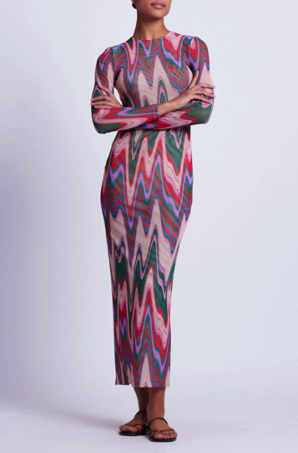PatBo Wave Printed Tulle Maxi Dress | Thumbnail 2
