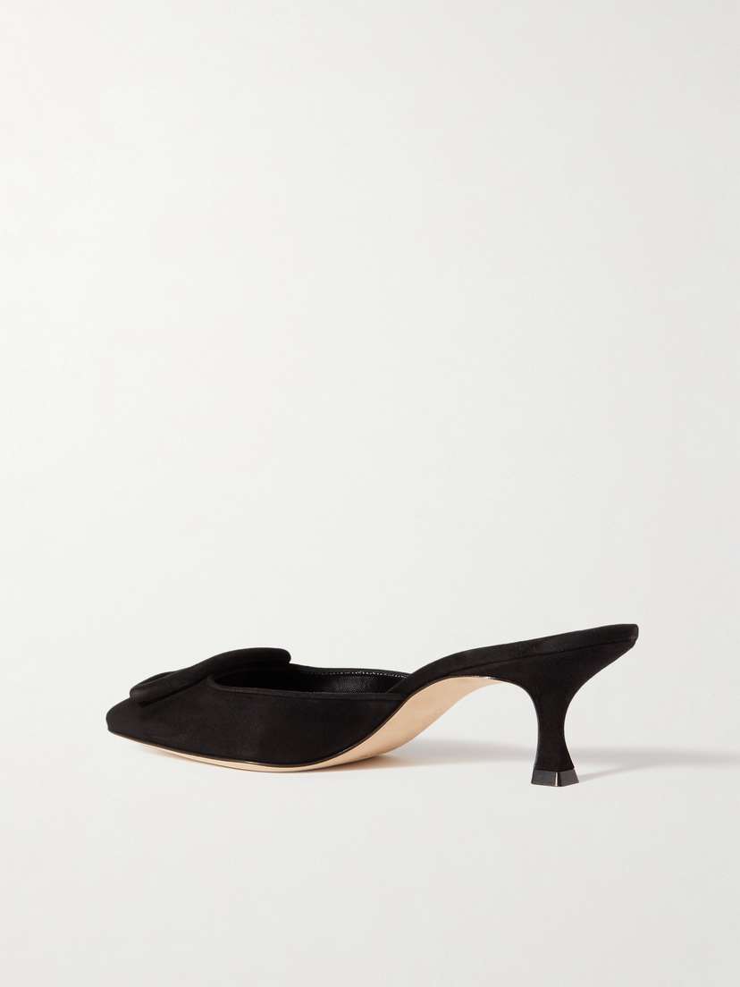 Manolo Blahnik Maysale 50 Buckled Suede Mules | Thumbnail 3 Manolo Blahnik Maysale 50 Buckled Suede Mules | Thumbnail 3