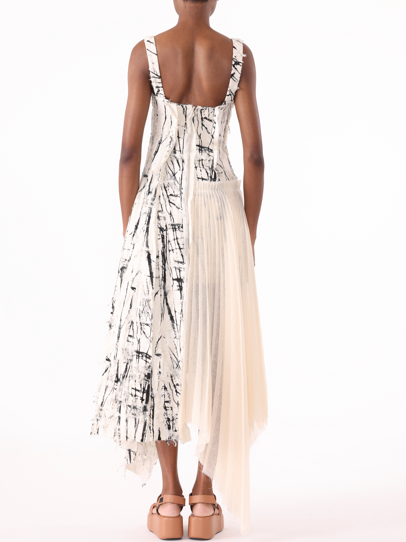Jason Wu Collection PRE-ORDER Brushstroke Fray Jacquard Asymmetrical Dress | Thumbnail 4