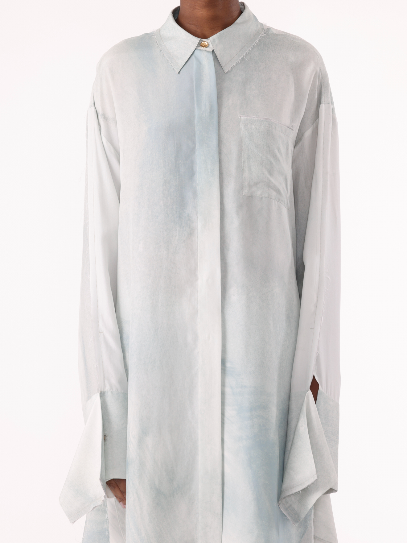 Jason Wu Collection PRE-ORDER Oversized Button-Up Shirt in Silk Habotai | Thumbnail 2