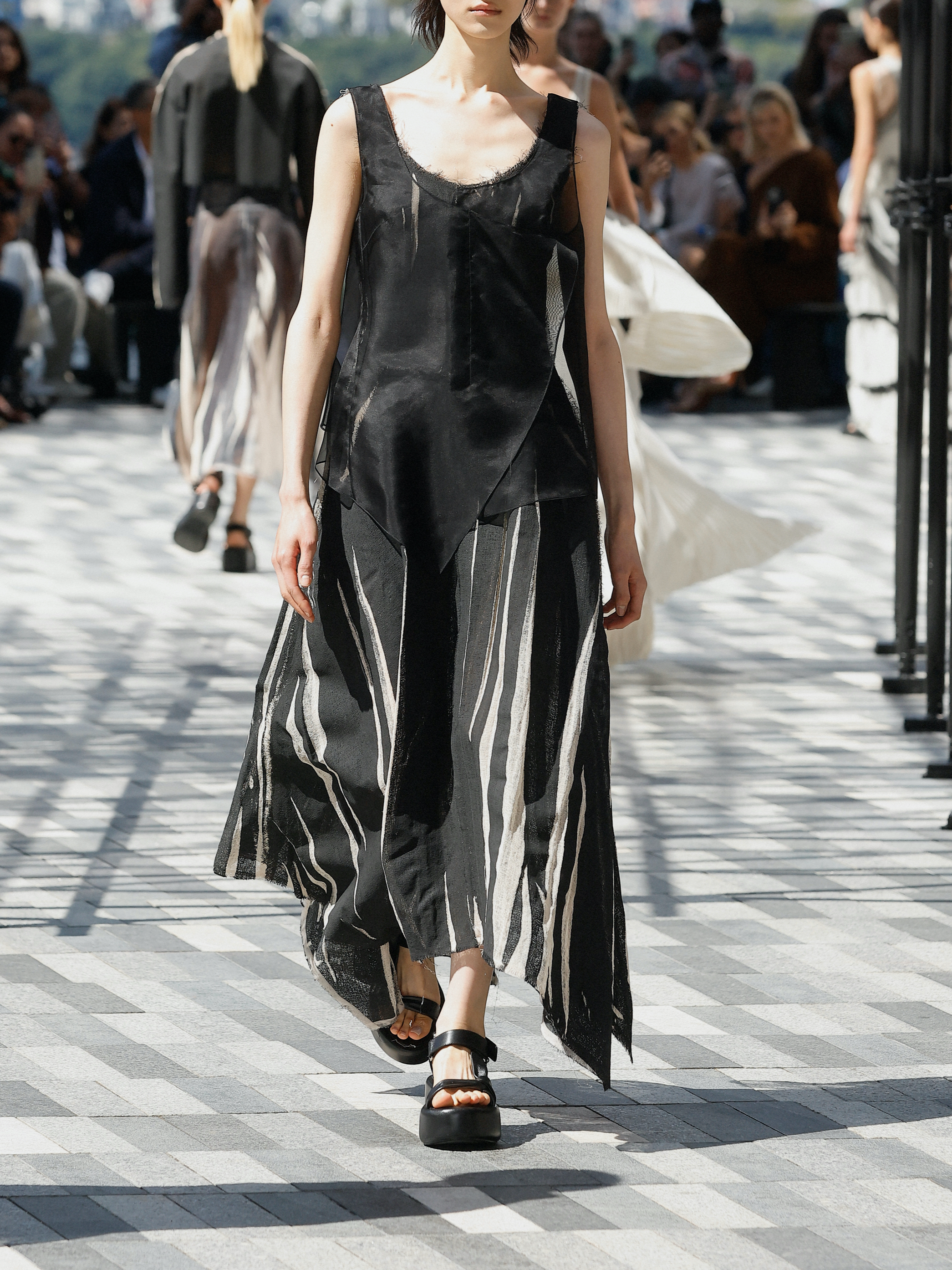 Jason Wu Collection PRE-ORDER Gauze Screen-Printed Tank Dress with Handkerchief Hem | Thumbnail 5