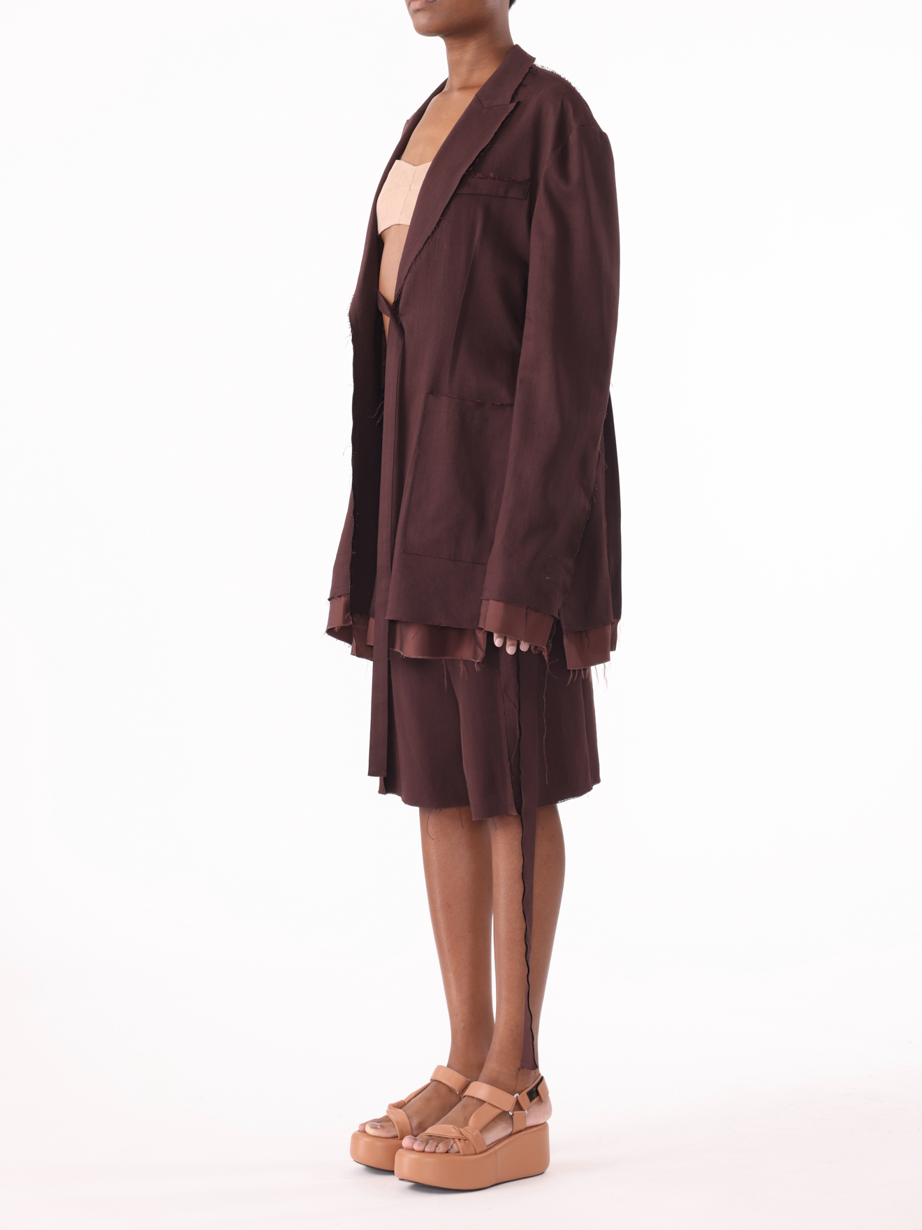 Jason Wu Collection PRE-ORDER Ramie Suiting Blazer with Exposed Lining | Thumbnail 4 Jason Wu Collection PRE-ORDER Ramie Suiting Blazer with Exposed Lining | Thumbnail 4