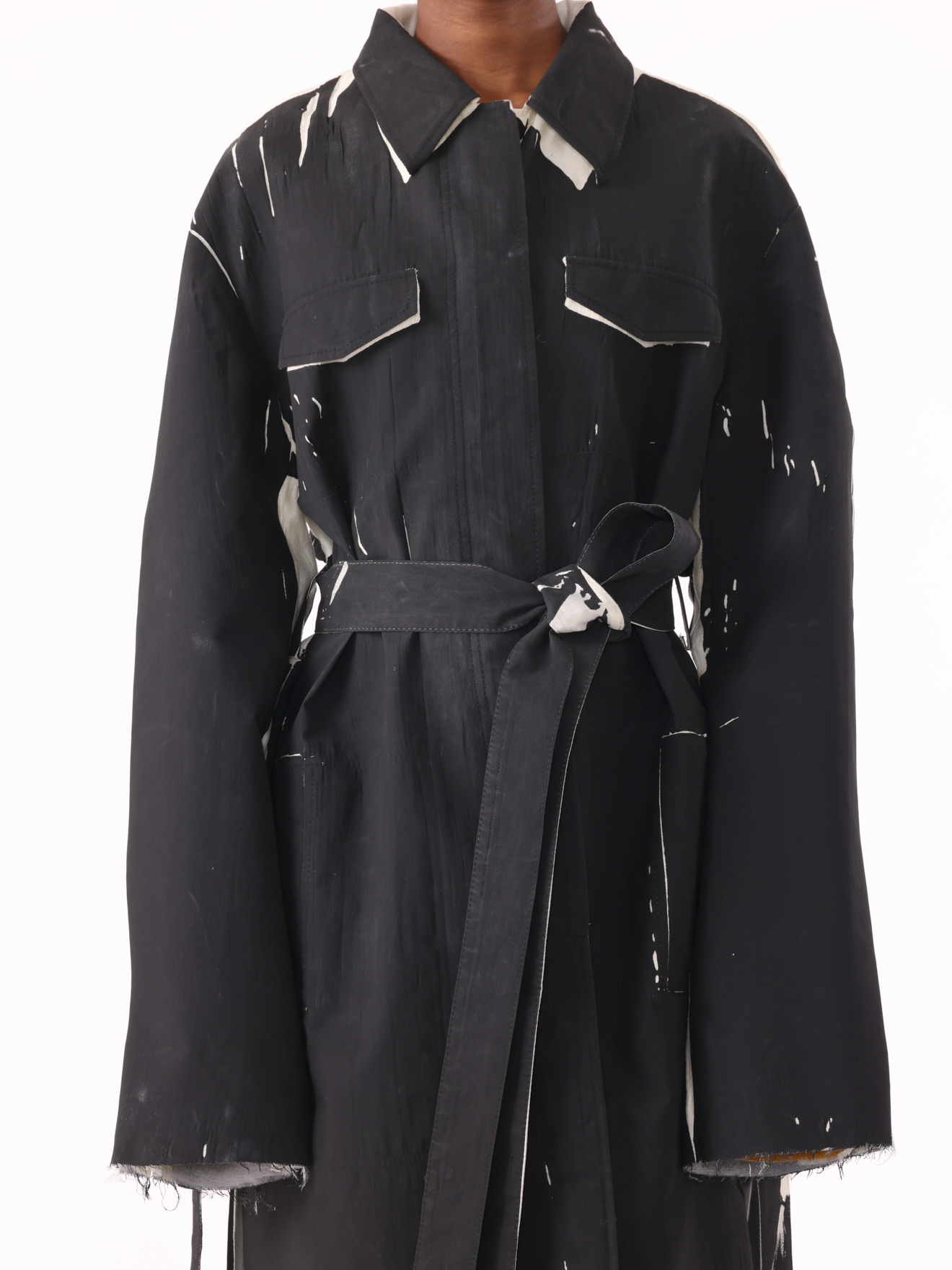Jason Wu Collection PRE-ORDER Screen-Printed Soft Mikado Utility Trench Coat | Thumbnail 2 Jason Wu Collection PRE-ORDER Screen-Printed Soft Mikado Utility Trench Coat | Thumbnail 2