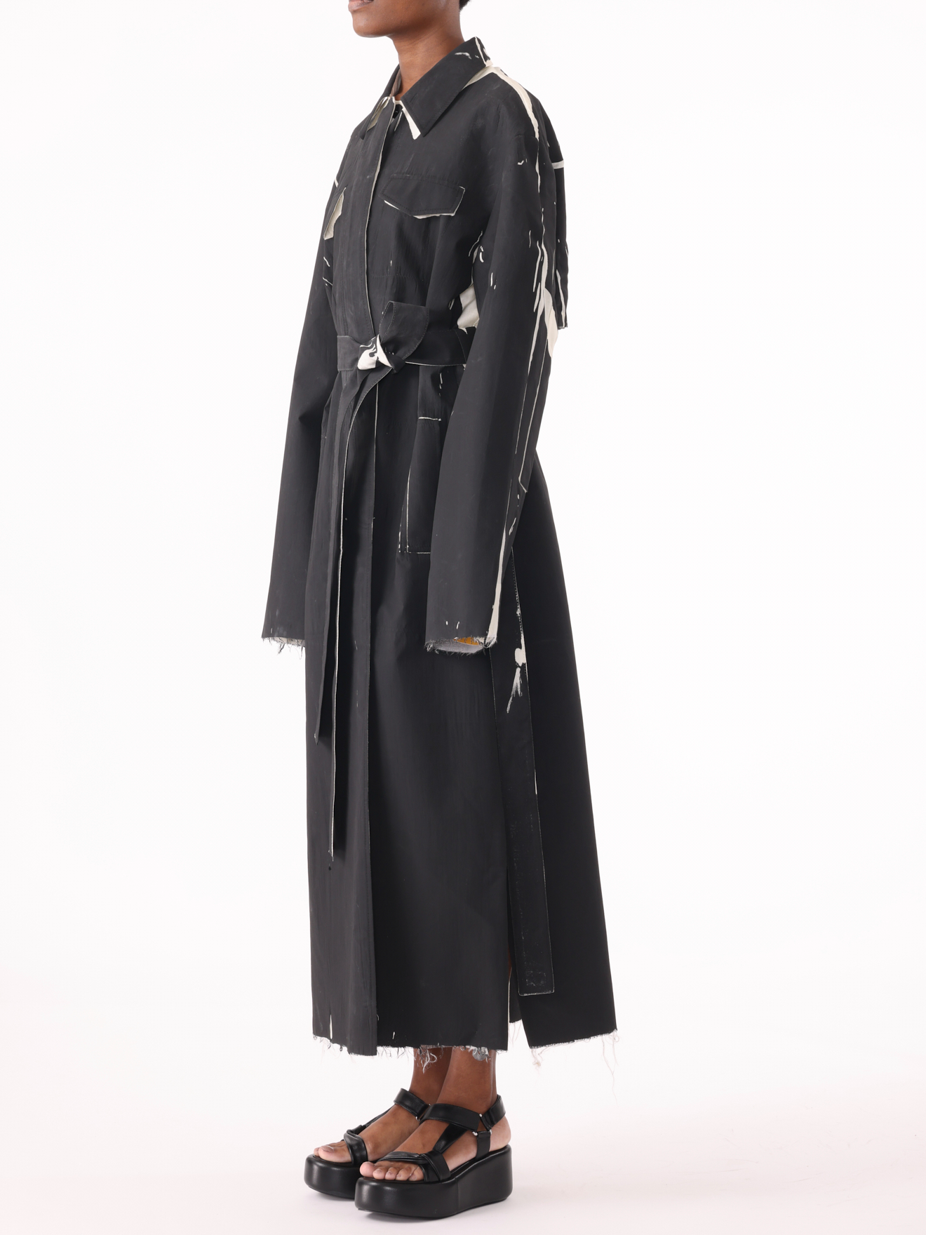 Jason Wu Collection PRE-ORDER Screen-Printed Soft Mikado Utility Trench Coat | Thumbnail 3 Jason Wu Collection PRE-ORDER Screen-Printed Soft Mikado Utility Trench Coat | Thumbnail 3
