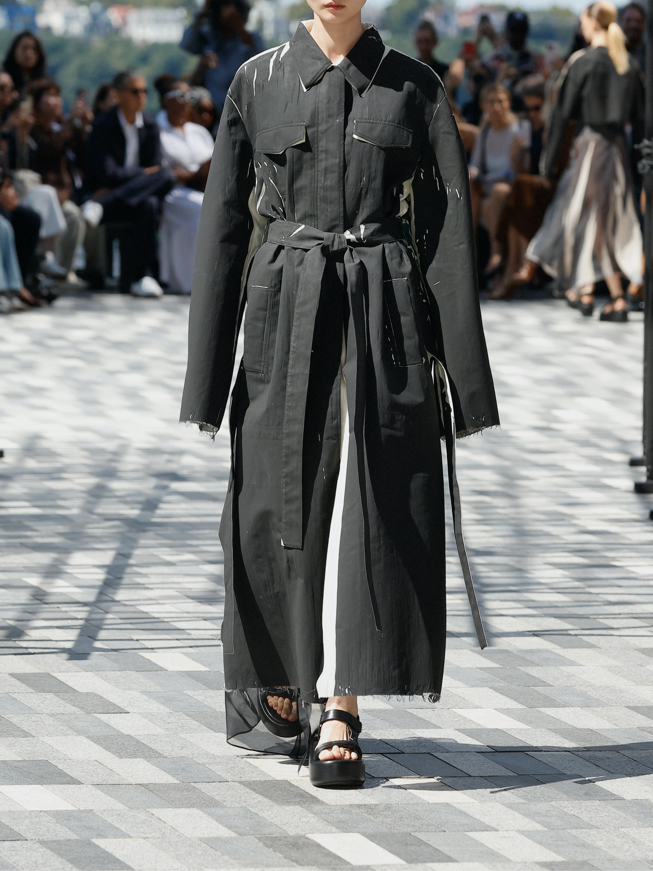 Jason Wu Collection PRE-ORDER Screen-Printed Soft Mikado Utility Trench Coat | Thumbnail 5 Jason Wu Collection PRE-ORDER Screen-Printed Soft Mikado Utility Trench Coat | Thumbnail 5