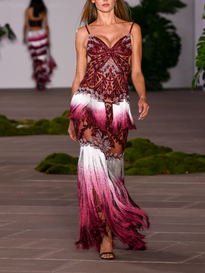PatBo PRE-ORDER Fringe Gown | Thumbnail 1 PatBo PRE-ORDER Fringe Gown | Thumbnail 1