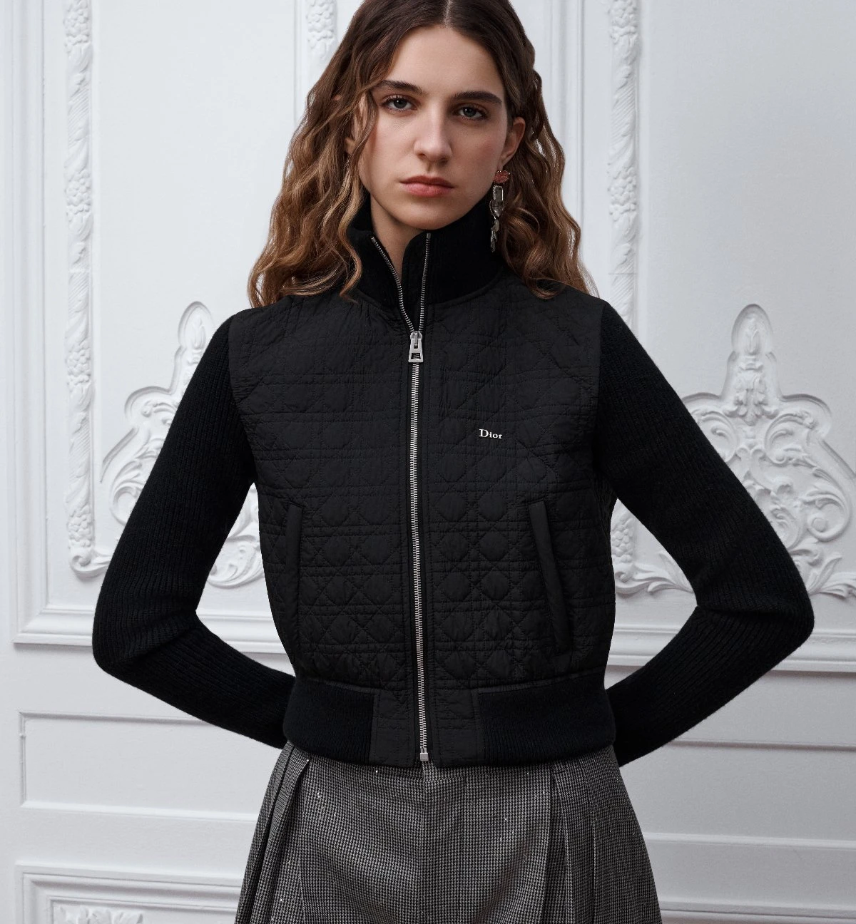 Dior Zipped Cropped Macrocannage Jacket | Thumbnail 3 Dior Zipped Cropped Macrocannage Jacket | Thumbnail 3