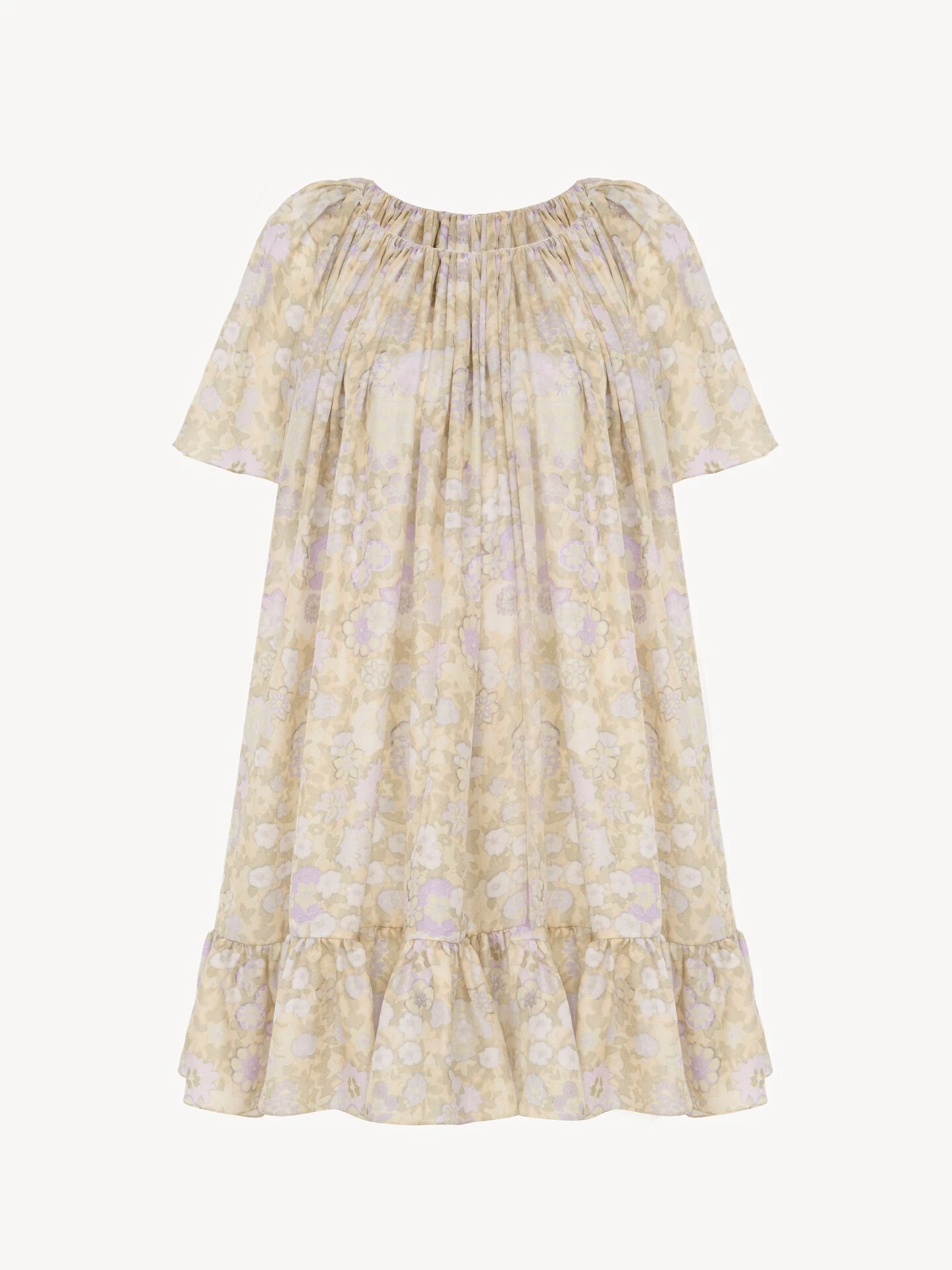 Chloé Short pleated dress in silk charmeuse | Image 1 Chloé Short pleated dress in silk charmeuse | Image 1