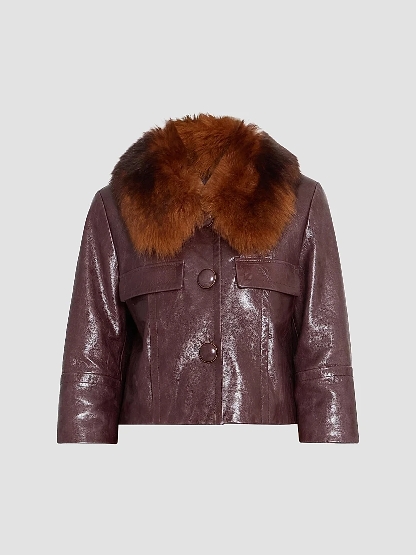 Chloé Shearling Leather Bomber Jacket | Thumbnail 2 Chloé Shearling Leather Bomber Jacket | Thumbnail 2