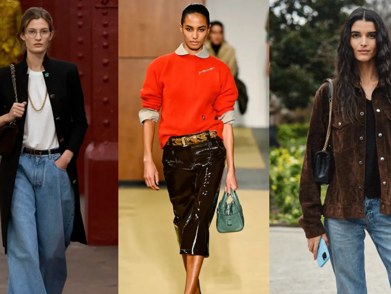 Fall Closet Essentials  — featuring Vivienne Westwood Bergere Cotton And Wool-blend Blazer - Blue, Stella McCartney Women's Basque Cotton Poplin Shirt, Loewe Leather-trimmed cotton and silk midi skirt and more