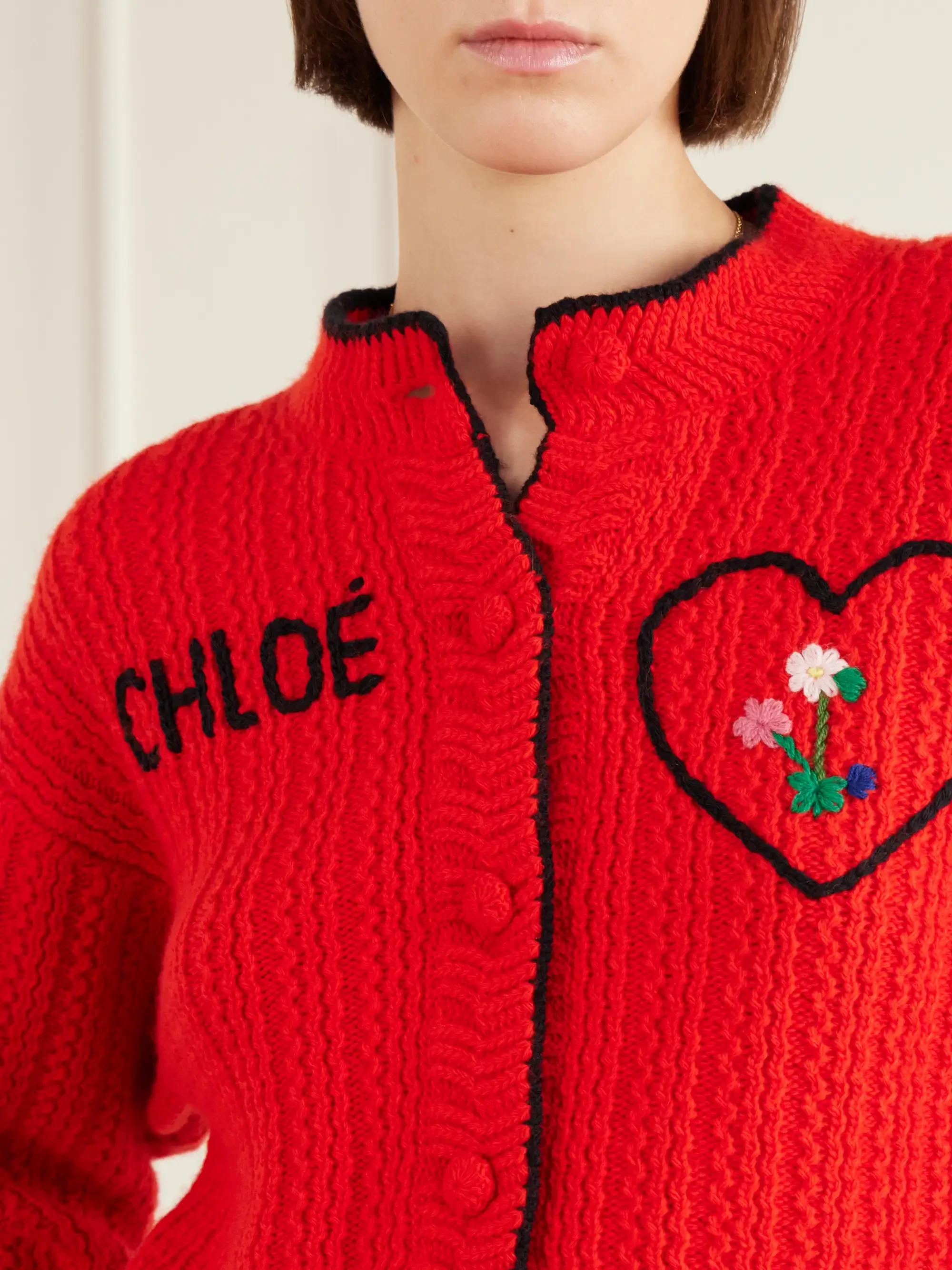 Chloé Embroidered wool and cashmere-blend cardigan | Thumbnail 5 Chloé Embroidered wool and cashmere-blend cardigan | Thumbnail 5