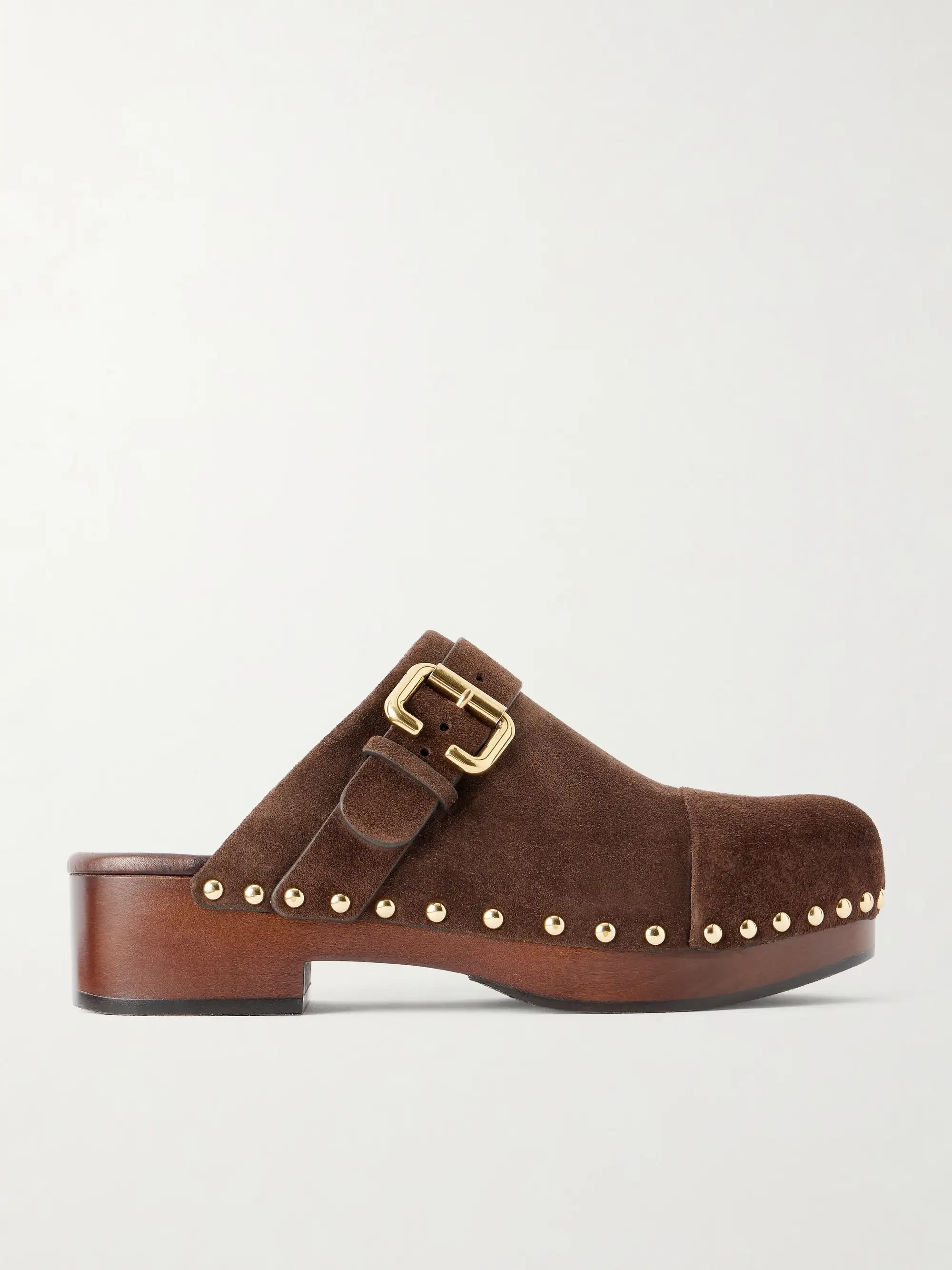 Chloé Jeannette embellished suede clogs