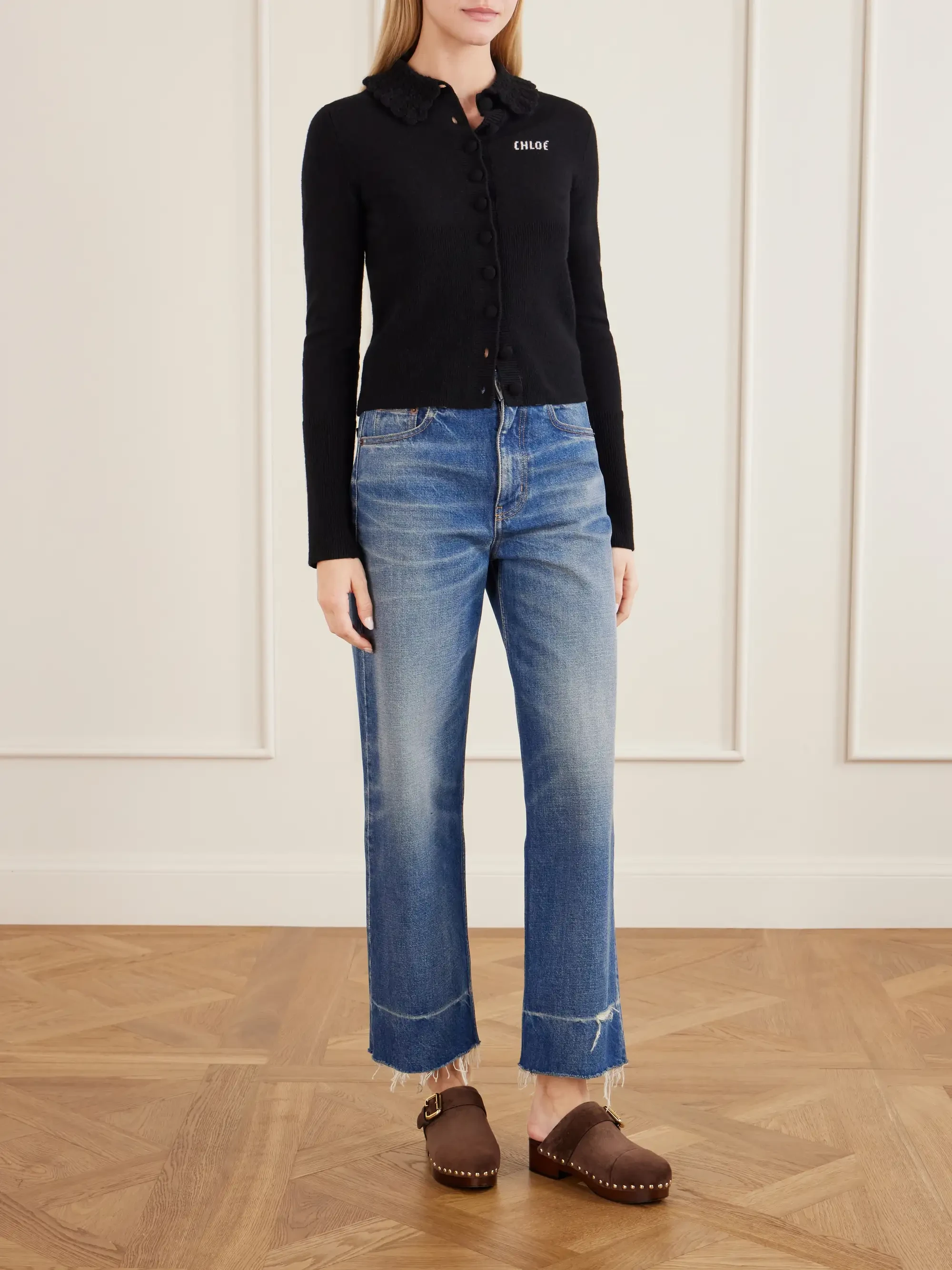 Chloé Jeannette embellished suede clogs | Thumbnail 4