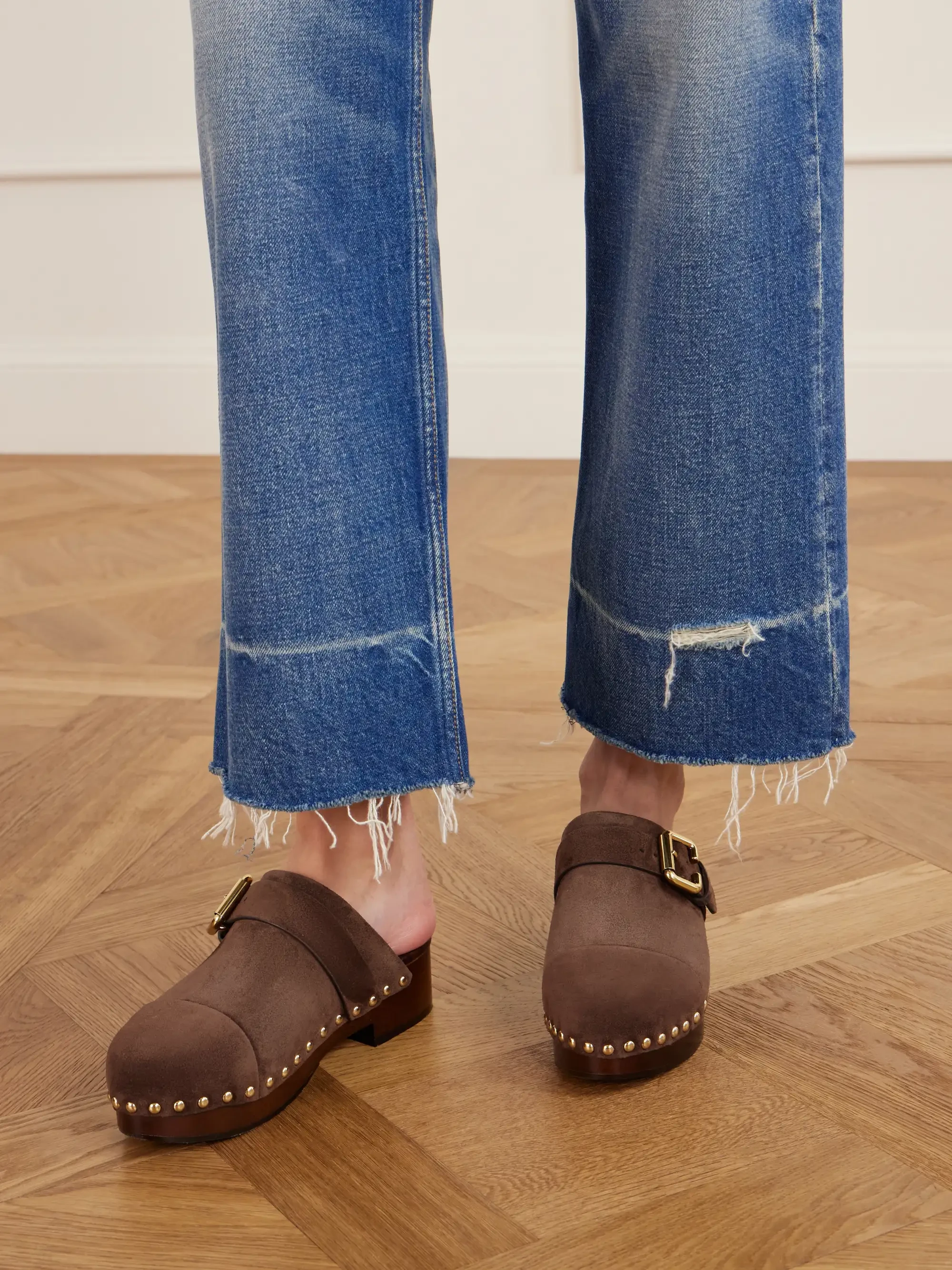 Chloé Jeannette embellished suede clogs | Thumbnail 2