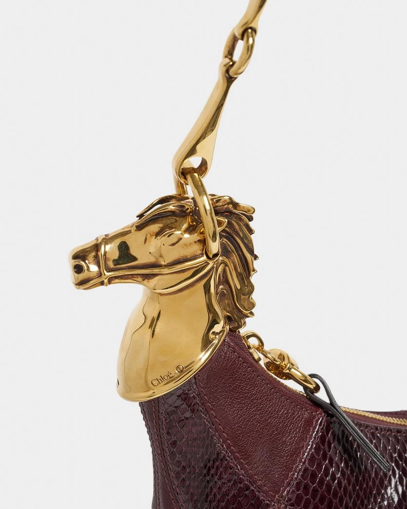 CHLOE ACCESSORIES Chain Horse Shoulder Bag in Patchwork Leather | Thumbnail 5 CHLOE ACCESSORIES Chain Horse Shoulder Bag in Patchwork Leather | Thumbnail 5