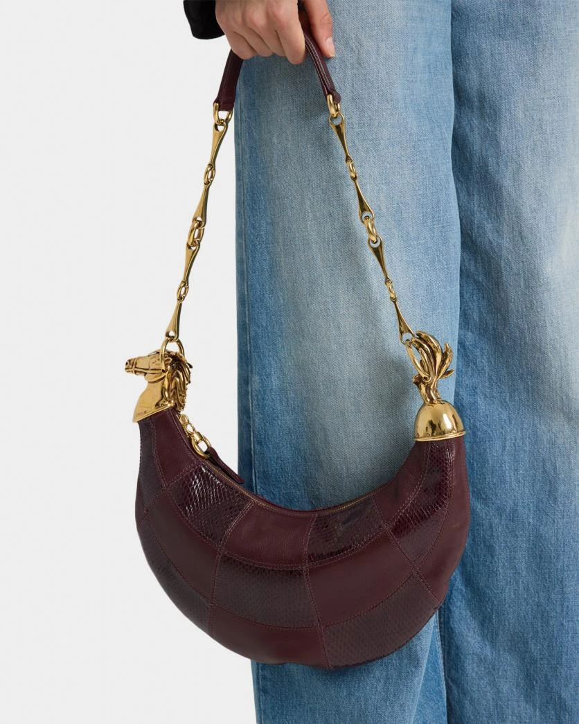 CHLOE ACCESSORIES Chain Horse Shoulder Bag in Patchwork Leather | Thumbnail 2 CHLOE ACCESSORIES Chain Horse Shoulder Bag in Patchwork Leather | Thumbnail 2