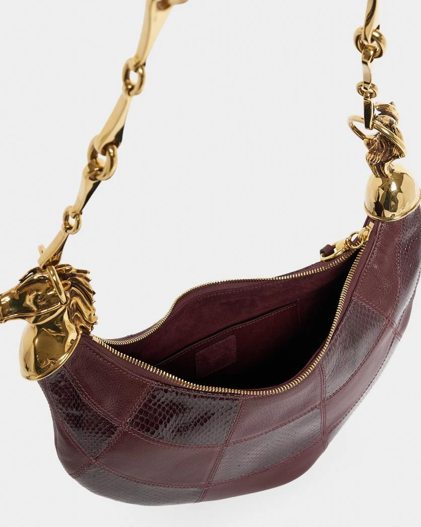 CHLOE ACCESSORIES Chain Horse Shoulder Bag in Patchwork Leather | Thumbnail 4 CHLOE ACCESSORIES Chain Horse Shoulder Bag in Patchwork Leather | Thumbnail 4