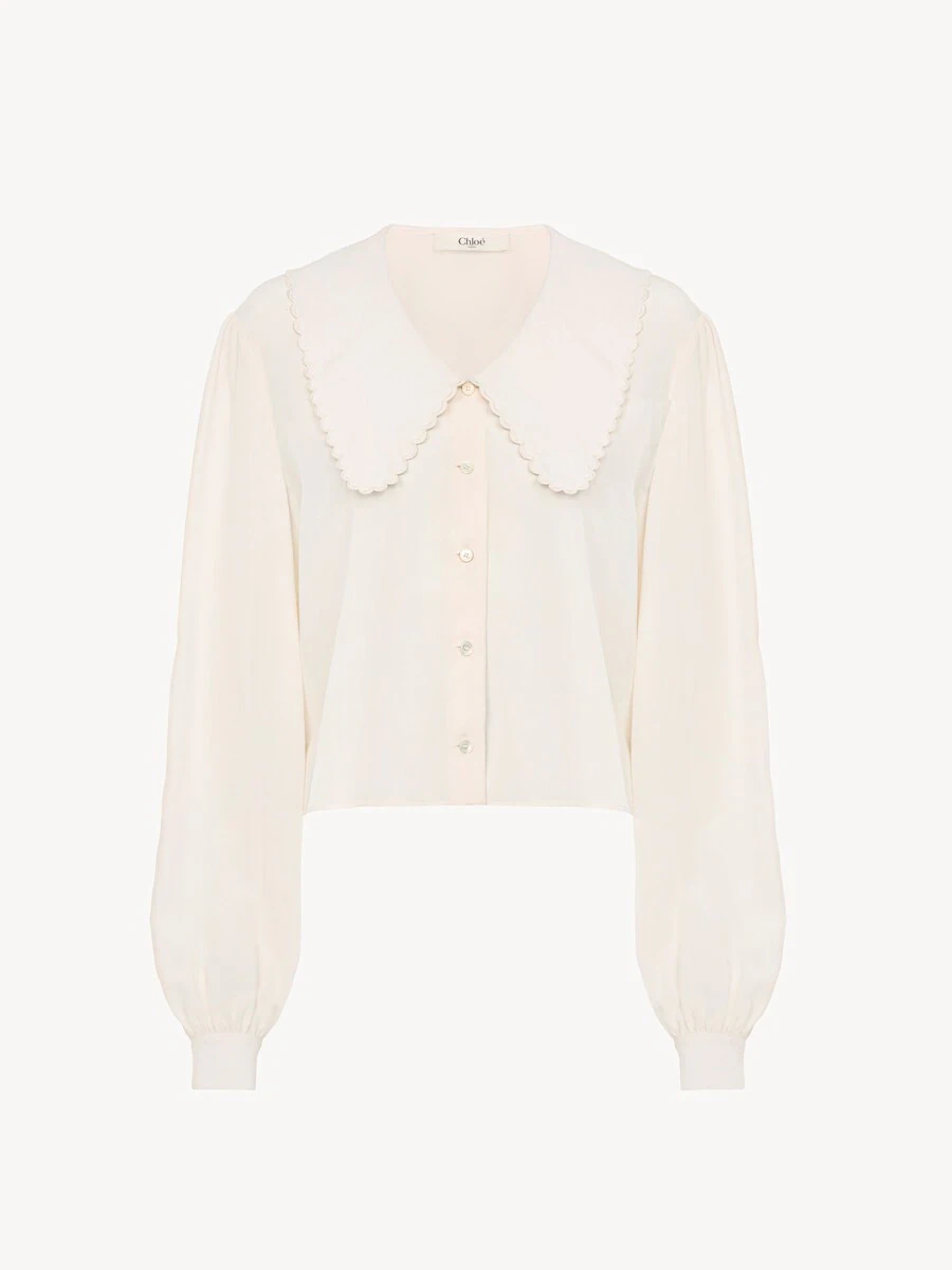 CHLOE ACCESSORIES Puff-sleeve blouse in crêpe de chine | Thumbnail 2 CHLOE ACCESSORIES Puff-sleeve blouse in crêpe de chine | Thumbnail 2