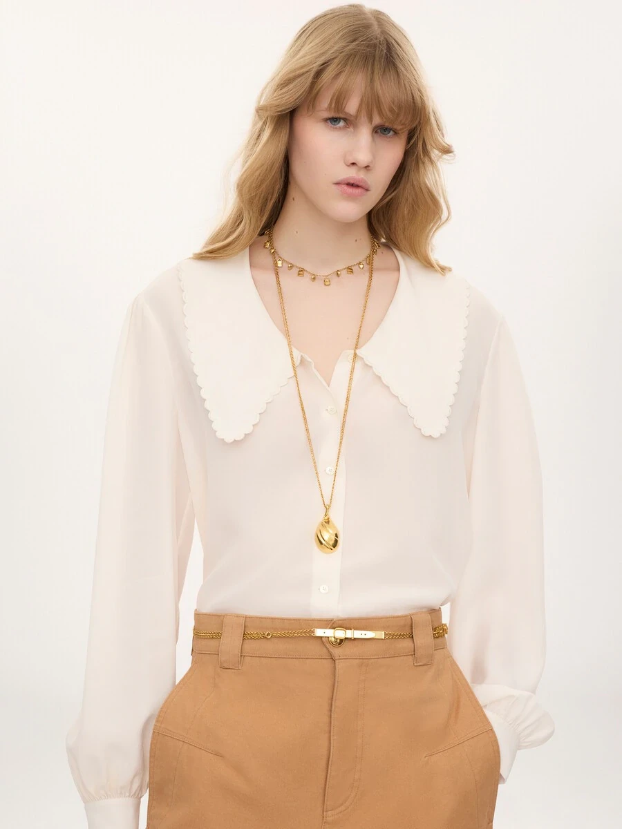 CHLOE ACCESSORIES Puff-sleeve blouse in crêpe de chine | Thumbnail 3 CHLOE ACCESSORIES Puff-sleeve blouse in crêpe de chine | Thumbnail 3