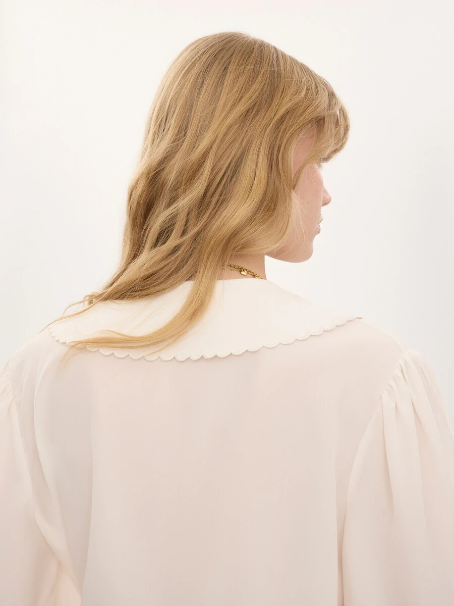 CHLOE ACCESSORIES Puff-sleeve blouse in crêpe de chine | Thumbnail 6 CHLOE ACCESSORIES Puff-sleeve blouse in crêpe de chine | Thumbnail 6