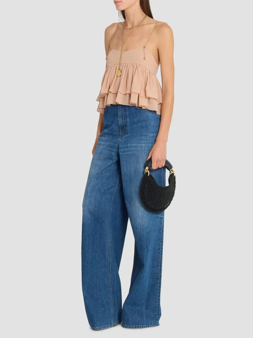Chloé Mini Summer Banana Glitter Crochet Top Handle Bag | Thumbnail 4 Chloé Mini Summer Banana Glitter Crochet Top Handle Bag | Thumbnail 4