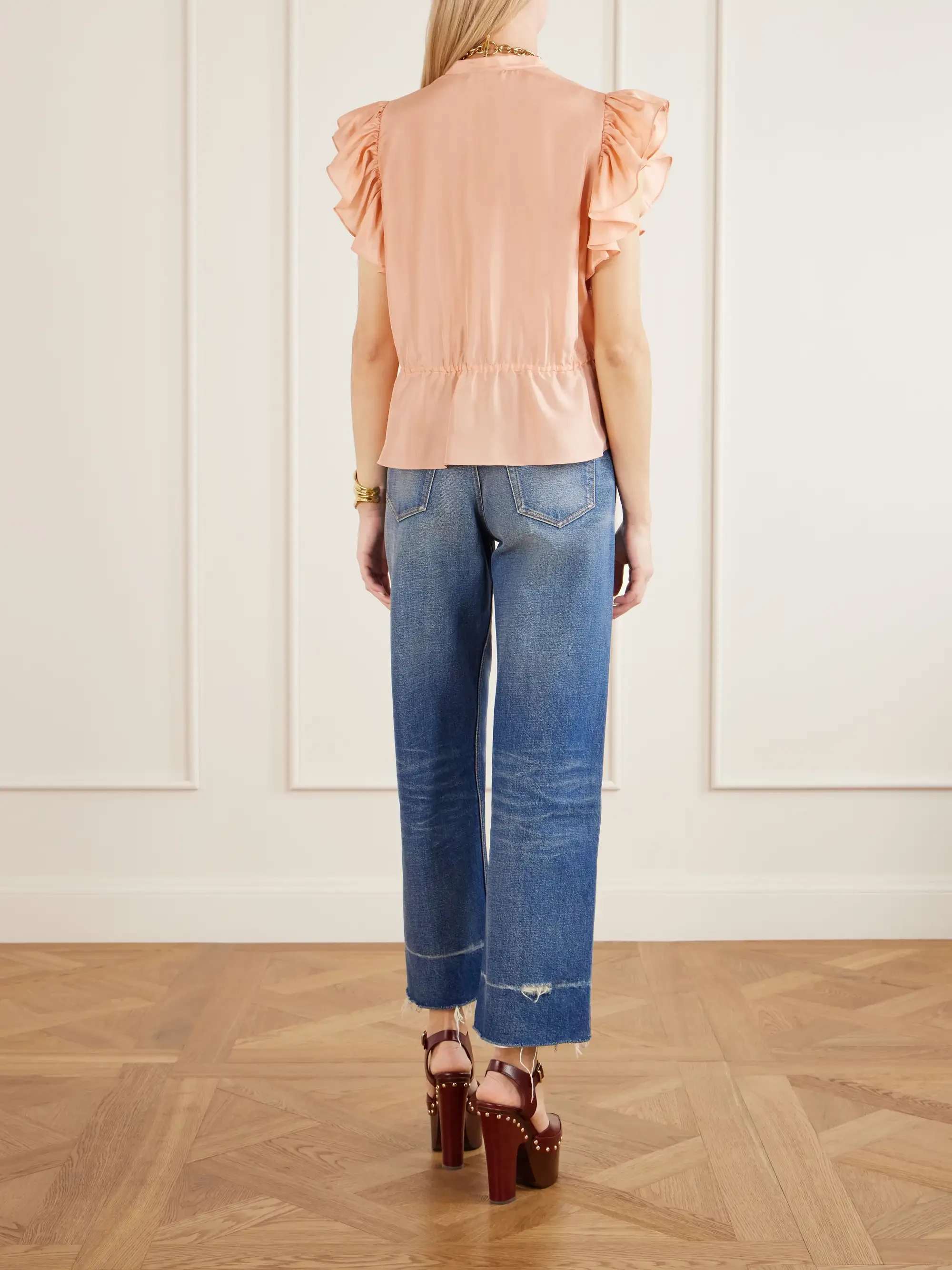 Chloé Ruffled lace-trimmed silk-habotai blouse | Thumbnail 3 Chloé Ruffled lace-trimmed silk-habotai blouse | Thumbnail 3