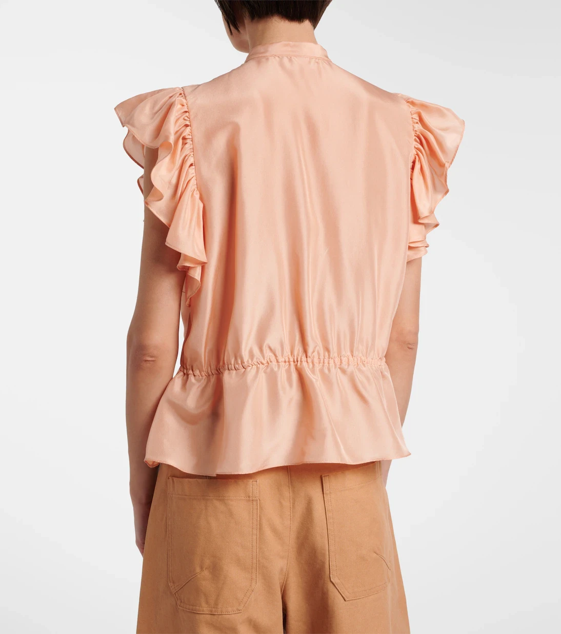 Chloé Ruffled lace-trimmed silk top | Thumbnail 6 Chloé Ruffled lace-trimmed silk top | Thumbnail 6