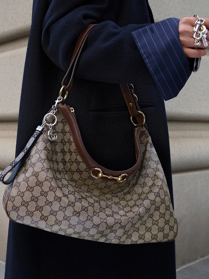 New Arrivals: GucciCore Is Here. — featuring Gucci Infinity Large Shoulder Bag, Gucci Printed Silk Twill Chemisier Dress, Gucci Donna Pump and more