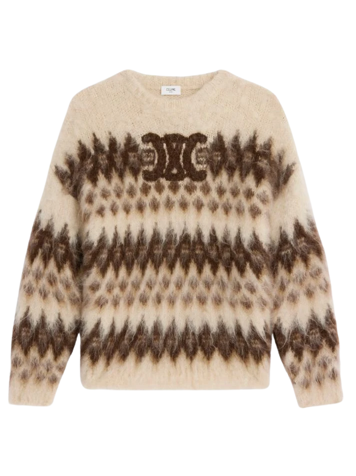 Crew Neck Sweater in Fair Isle Mohair