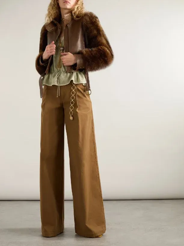 Best of Pre-Fall 2025 — featuring Chloé Cropped Shearling-trimmed Leather Jacket, Chloé Pleated Garment-dyed Cotton-canvas Straight-leg Pants, Chloé Lace-trimmed Silk-jacquard Camisole and more Best of Pre-Fall 2025 — featuring Chloé Cropped Shearling-trimmed Leather Jacket, Chloé Pleated Garment-dyed Cotton-canvas Straight-leg Pants, Chloé Lace-trimmed Silk-jacquard Camisole and more