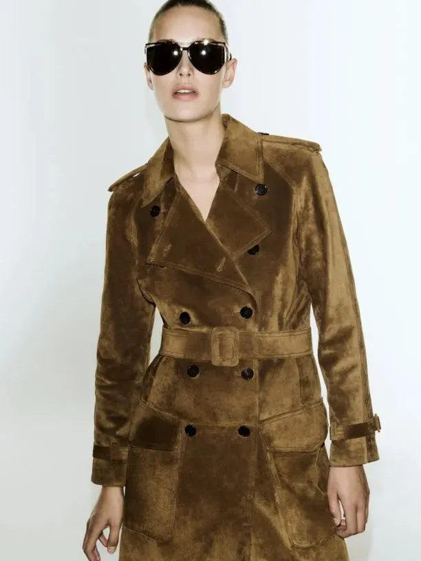 Trending: The Suede Edit — featuring Saint Laurent Suede Trench Coat, Nour Hammour Athea Paneled Suede Coat, Khaite Sue Cropped Suede Jacket and more