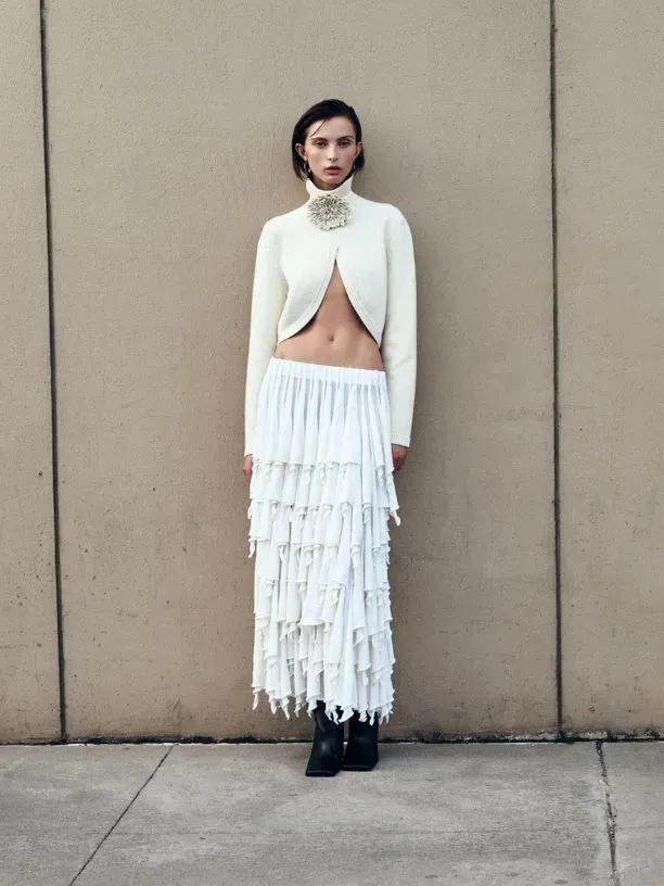 Fall Statement Dressing — featuring Alaïa Cropped Silk-cloqué Jacket, Alaïa Tiered Pleated Wool And Silk-blend Midi Skirt, Dries Van Noten Cartan Shirt and more Fall Statement Dressing — featuring Alaïa Cropped Silk-cloqué Jacket, Alaïa Tiered Pleated Wool And Silk-blend Midi Skirt, Dries Van Noten Cartan Shirt and more