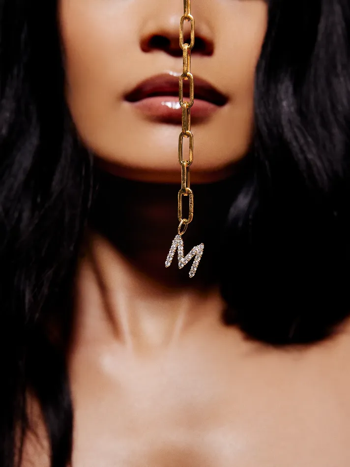 Jennifer Fisher Fine Jewelry — featuring Jennifer Fisher Floating Diamond Minimal Block Letter, Jennifer Fisher Small Long Link Chain, Jennifer Fisher Medium Puffy Heart and more
