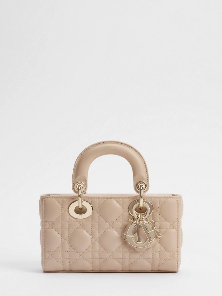 Dior Mini Lady D-Joy Bag Powder Beige Cannage Lambskin | Thumbnail 2 Dior Mini Lady D-Joy Bag Powder Beige Cannage Lambskin | Thumbnail 2
